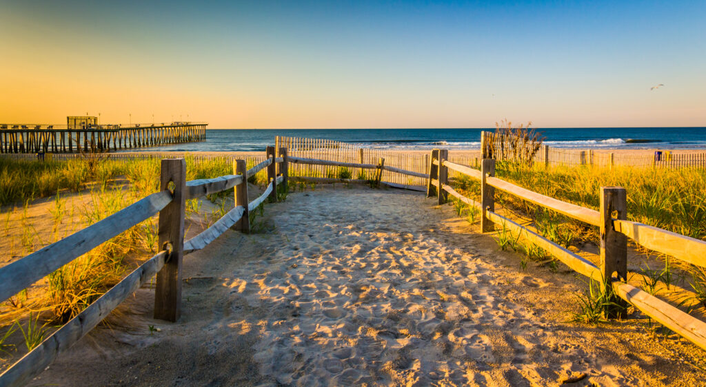Path over sand dunes at a South Jersey beach