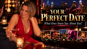 Kate enjoying a romantic Philadelphia date night for the Your Perfect Date personality quiz