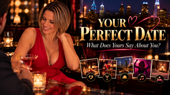 Kate enjoying a romantic Philadelphia date night for the Your Perfect Date personality quiz